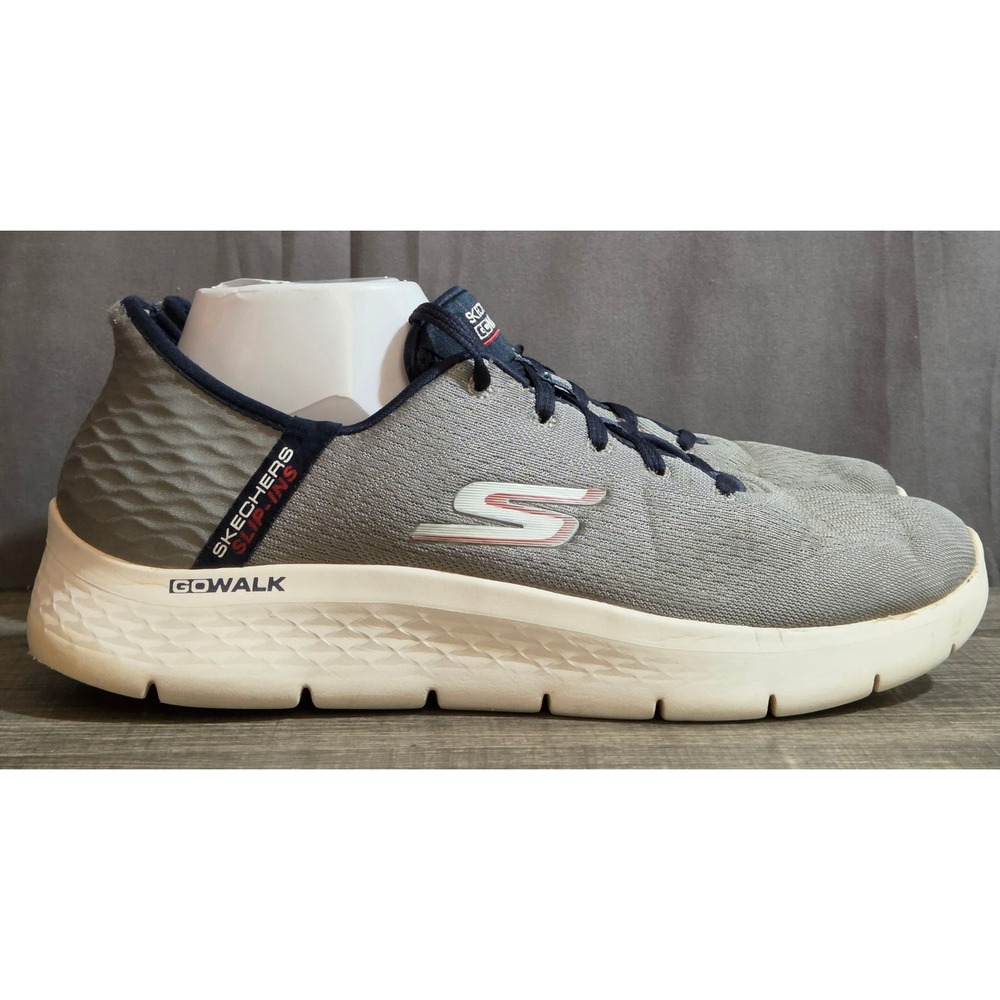 Skechers Slip Ins Go Walk Flex Shoes Sneakers Mens Size 10.5 Navy Gray